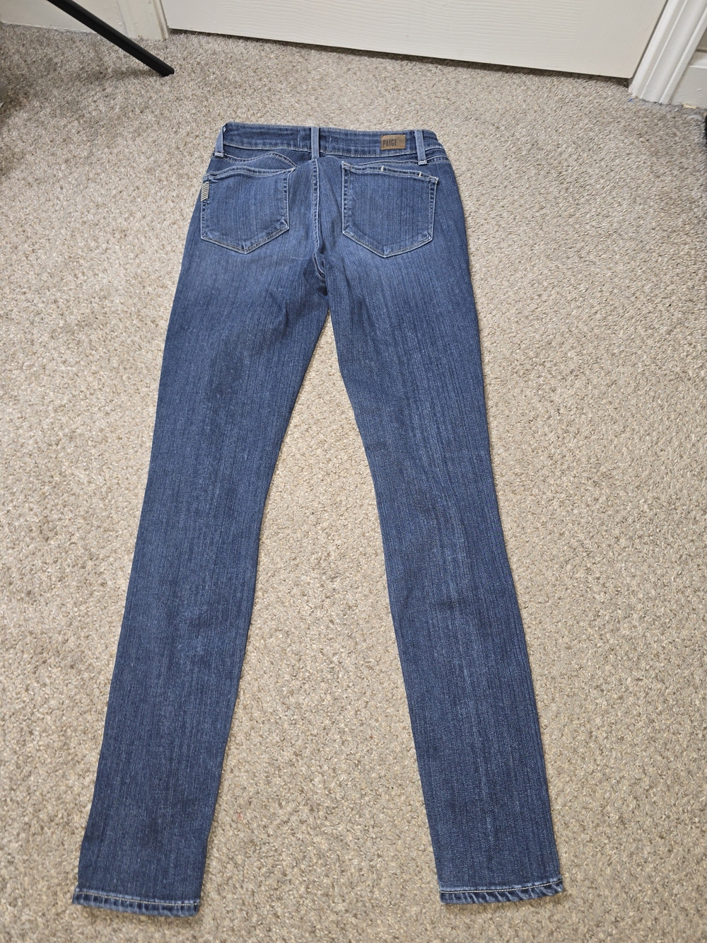 PAIGE Medium Dark Blue Distressed Skinny Jeans Size 28 - Picture 6 of 6